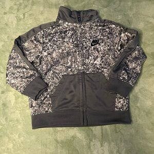 Grey Nike Kid's Speckled Full Zip Dri Fit Jacket